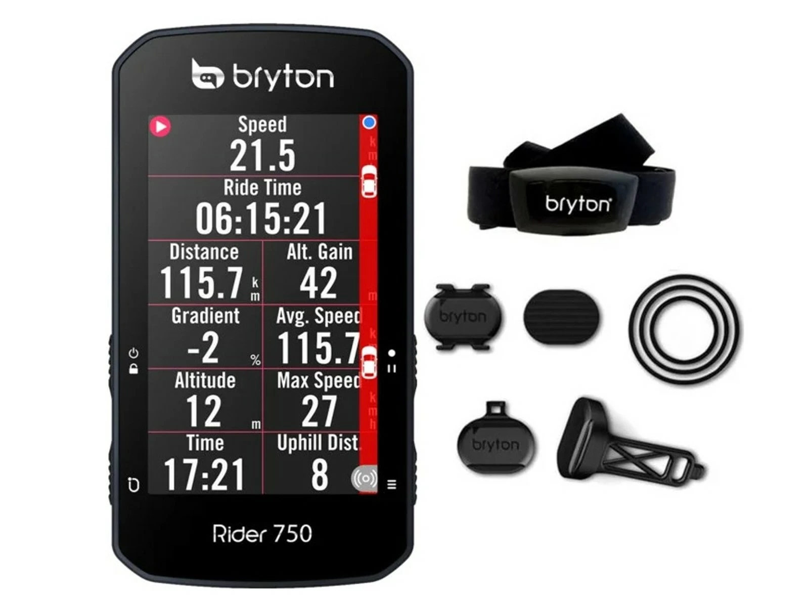 BRYTON GPS Rider 750 T + Ceinture Cardio + Cadence + Vitesse 1 BRYTON GPS Rider 750 T + Ceinture Cardio + Cadence + Vitesse