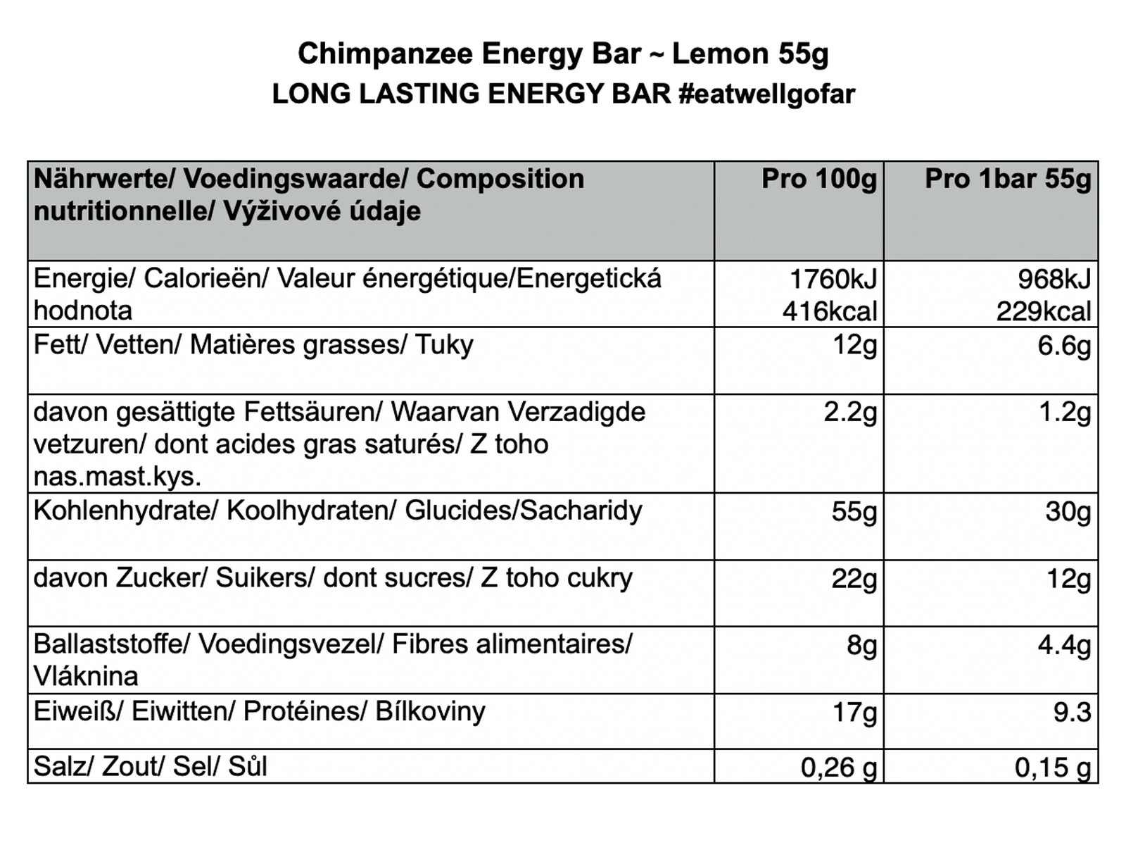 Chimpanzee Nutrition CHIMPANZEE Barre énergétique Au Citron - 65g 2 Chimpanzee Nutrition CHIMPANZEE Barre énergétique Au Citron - 65g – Image 2