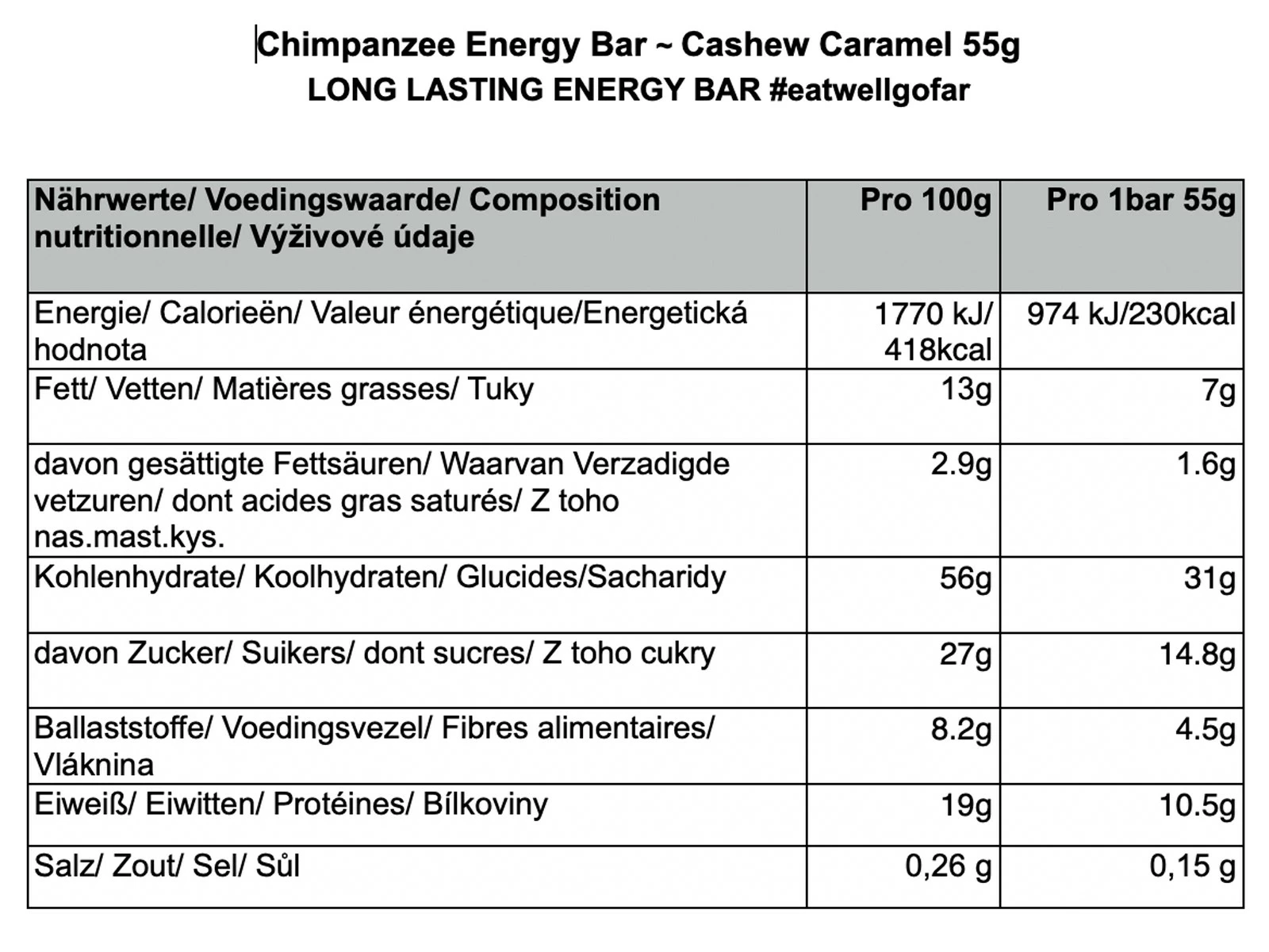 Chimpanzee Nutrition CHIMPANZEE Barre énergétique Cajou Caramel - 65g 2 Chimpanzee Nutrition CHIMPANZEE Barre énergétique Cajou Caramel - 65g – Image 2