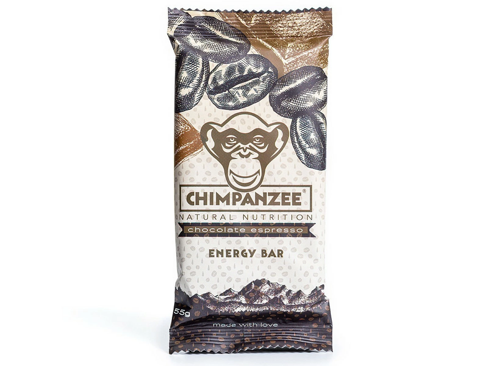 Chimpanzee Nutrition CHIMPANZEE Barre énergétique Chocolat Expresso - 65g 1 Chimpanzee Nutrition CHIMPANZEE Barre énergétique Chocolat Expresso - 65g