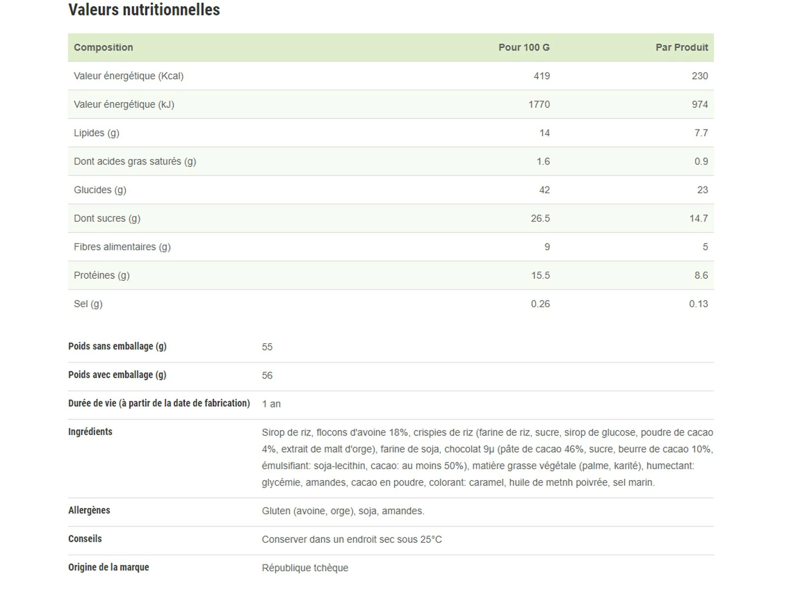 Chimpanzee Nutrition CHIMPANZEE Barre énergétique Menthe/chocolat - 55g 2 Chimpanzee Nutrition CHIMPANZEE Barre énergétique Menthe/chocolat - 55g – Image 2
