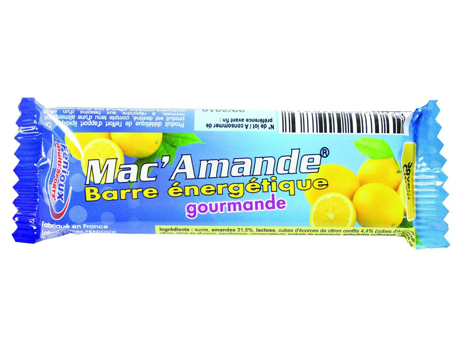 Fenioux Multi-Sports FENIOUX Barre énergétique Mac'Amande Citron - 27g 1 Fenioux Multi-Sports FENIOUX Barre énergétique Mac'Amande Citron - 27g
