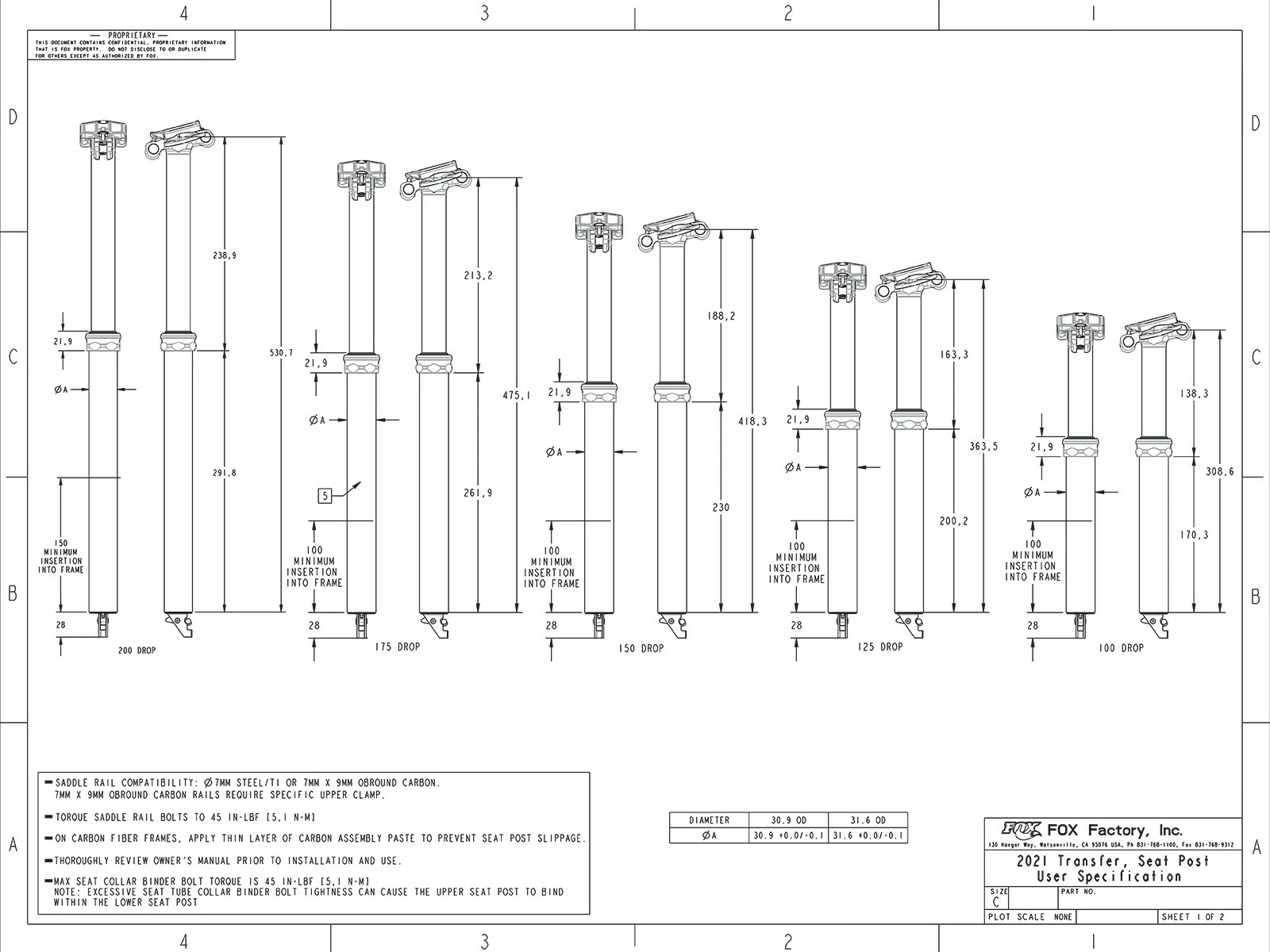 FOX FACTORY FOX Transfer Factory Tige De Selle Télescopique 2023 Câble Interne 125mm ⌀31,6mm 364mm 6 FOX FACTORY FOX Transfer Factory Tige De Selle Télescopique 2023 Câble Interne 125mm ⌀31,6mm 364mm – Image 6