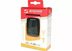 SIGMA BC 7.16 Compteur ATS Noir Sans Fil (7 Fonctions)
